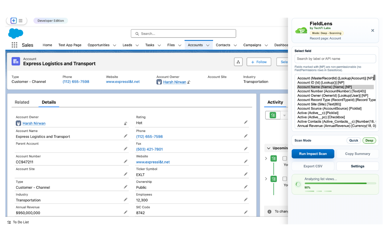 FieldLens for Salesforce screenshot 1
