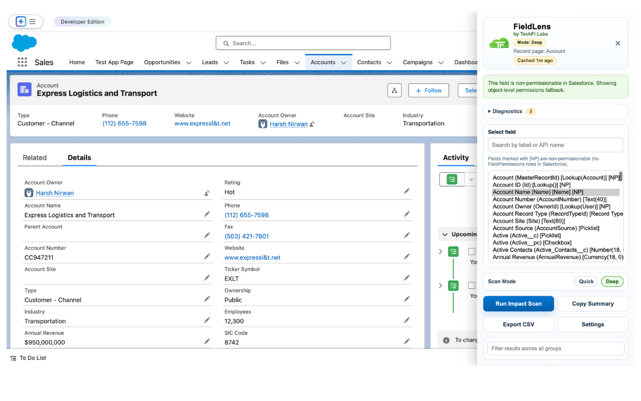 FieldLens for Salesforce screenshot 2